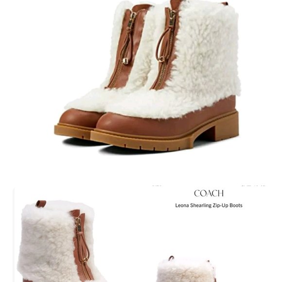 Brand new with tags Coach Leona Shearling boot sz 5 - Picture 2 of 5